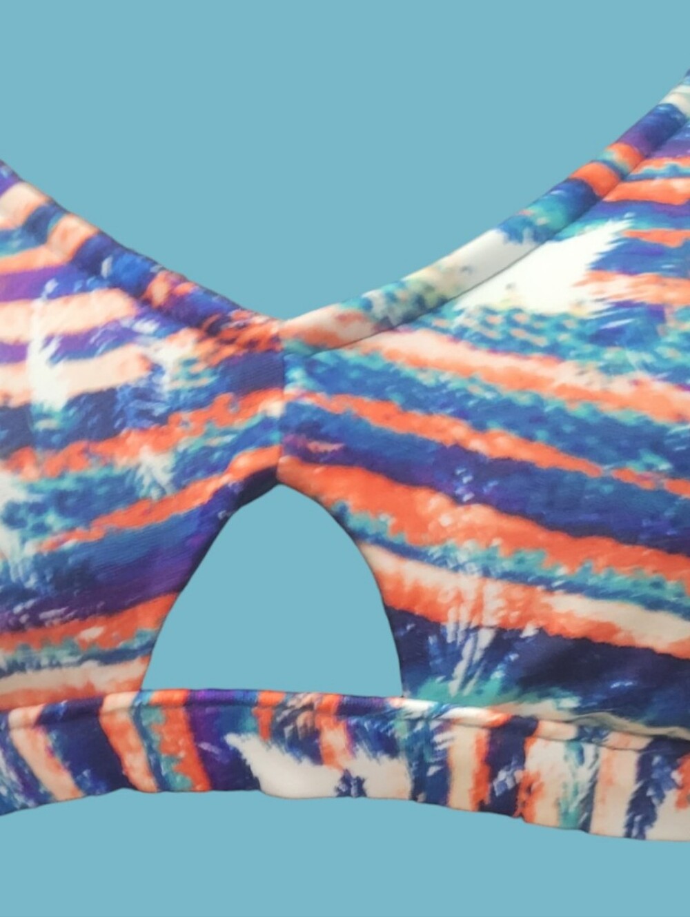 Mossimo Ladie's Multicolor Palm Print Bikini Top - Picture 5 of 11
